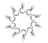 OATIPHO 10pcs Swag Hook for Ceiling M10 Threading Zinc Alloy Open Hook Bolt Heavy Duty Silver Universal Compatibility Easy Adjustable for Residential Lighting Projects