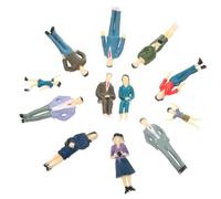 OATIPHO 12Pcs 1/25 Scale Painted People Figures Miniature Construction Model Figures Mixed Poses for Railway Layout and Architectural Scenery