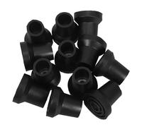 OATIPHO 12pcs 16mm Diameter Rubber Cane Tips Replacement, Non-Skid Walking Stick End Caps for Seniors, Black Four-Legged Crutch Rubber Feet Accessories for Safe Mobility