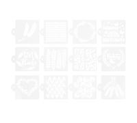 OATIPHO 12pcs Bread Stencils for Sourdough Cookie Pie Decorating Tools White Pet Material Versatile Use Safe for DIY Decor and Home Baking