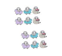 OATIPHO 12pcs Cartoon Sloth Brooch Cute Animal Badges for Clothing Bags Hats and Accessories Material Charming Design for Fashion