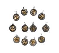 OATIPHO 12pcs Delicate Zodiac Pendant DIY Jewelry Making Accessory Stainless Steel Charm Plated Chain for Necklace Bracelet Keychain