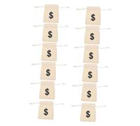 OATIPHO 12pcs Game Coins Bag Money Bag Drawstring Design Letter Pattern Canvas Snack Wrap Candy Wrap Bakery Food for Family Gathering and Daily Life