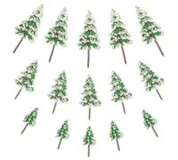OATIPHO 15Pcs Miniature Scenery Model Trees Set, Plastic Cedar Tree Models 5cm/7cm/8.5cm for Sand Table DIY, Mini Landscape Decor and Craft Simulation