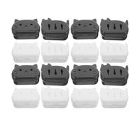 OATIPHO 16pcs Cat Shaped Toothbrush Protective Covers Plastic Toothbrush Caps for Travel and Home Black and White Case Covers for Manual and Electric Brushes