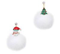 OATIPHO 1pair Christmas Tree and Snowman Dangle Earrings Unique White Ear Pendants for Women Holiday Jewelry for Parties and Festive Occasions for