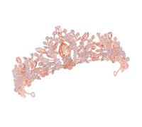 OATIPHO 1pc Pink Diamond Bridal Tiara Stylish Wedding Hair Accessory Handcrafted Crystal Crown for Brides Bridesmaids Elegant Jewelry for Weddings and Engagements
