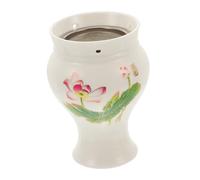 OATIPHO 1Pc Portable Ceramic Moxibustion Scraping Cup with Dust Removing Screen Multi Use Manual Moxibustion Jar for Lightweight and Easy to Carry for Full Body Care