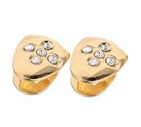 OATIPHO 1set Metal Teeth Grills for Hip Hop Parties Sturdy Comfortable Eye Catching Teeth Jewelry Unique Bling Accessories for Rappers Cosplay Events 2pcs