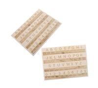 OATIPHO 2 Pcs Braille Alphabet Board Blind Games Beginners Letter Number Board Blind People Supply Wood Alphabet Tracing Board Blind People Essentials Escape Room Book Wooden