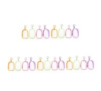 OATIPHO 20 pcs Clear Figure Display Bag with Keychain PVC Dustproof Mini Doll Storage Pouch for Collectibles Cosmetics Travel Organizer in Grape Purple Pink