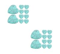 OATIPHO 20 pcs Polished Turquoise Heart Stones Natural Craft Gems for DIY Jewelry Home Decoration Smooth Handcarved Heart Shaped Turquoise Embellishments
