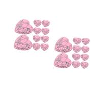 OATIPHO 20 pcs Polished Turquoise Heart Stones Natural Pink Turquoise Craft Decor for Home Desktop Accent Unique Collectible Heart Shaped Gems for Jewelry and Gift