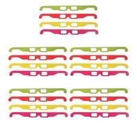 OATIPHO 20pcs 3D Cardboard Glasses Anaglyph Flat 3D Movie Glasses with Red Yellow Green and Rose Frames and Home Theater Use