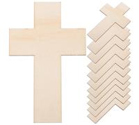 OATIPHO 20pcs Cross Wood DIY Crafts Cutouts Unfinished DIY Wood Cutouts Wooden Slice Light Yellow Delicate Creative Mostly Free of Burrs Not Easy to Break for Arts and Craft Projects
