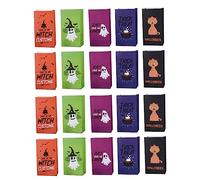 OATIPHO 20pcs Halloween Kraft Paper Candy Bags with Witch Ghost Cat Designs Party Favor Treat Holders for Birthday Themed Celebrations Biscuit Sweet Containers for Sharing and Surprises