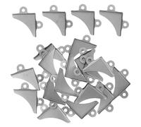 OATIPHO 20pcs Metal Protective Corner Fittings with 40 Silver Screws Triangular Iron Frame Corner Protectors 30.3x5.5mm for Wooden Boxes Luggage Anti-Collision and Deformation