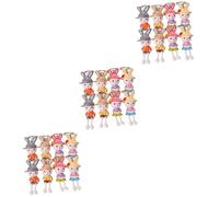 OATIPHO 24pcs Cute Keychain Pendant Cream White Cartoon Key for Bags Backpacks Lovely Easter Bunny Accessories for Ladies Mixed Colors