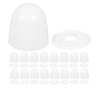 OATIPHO 24Pcs White Plastic Toilet Seat Bolt Covers with Washers, Universal Replacement Caps for Toilet Floor Bolts, Quick Installation for Modern Bathroom Maintenance