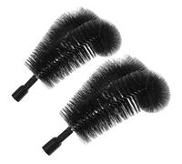 OATIPHO 2PCS 24mm Thread Roof Gutter Brush Heads Black Gutter Cleaner Tool for Leaf Removal and Dust Clearing Suitable for Residential and Commercial Use