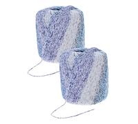 OATIPHO 2Pcs 436Ft Fingering Weight Yarn for Beginners - Soft Mercerized Cotton Gradient Yarn for Crochet Amigurumi Dolls, Hats, Blankets, and Knitting Crafts in Blue Tone