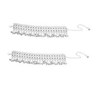 OATIPHO 2pcs Adjustable Boho Bell Anklets for Women Multi Layer Link Chain Foot Bracelets with Lightweight Tassels Vintage Ethnic Style Jingle Bell Ankle Jewelry for Belly Dance and Beach