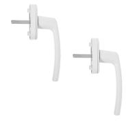 OATIPHO 2pcs Aluminium Alloy Window Crank Handles with Lock, Universal Fit for Casement and Sliding Windows, Robust Durability, Sl esign, White Colour, for Interior Home Use