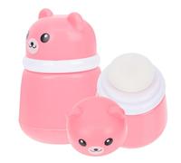 OATIPHO 2pcs Bear Shaped Powder Storage Bottle Loose Powder Containers Pink Sponge Pp Material Easy to Carry for Child