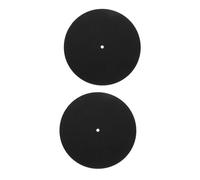 OATIPHO 2pcs Black Felt Turntable Platter Mat for Records, Vinyl Record Protective Pad to Prevent Scratching and Increase Friction, for Home Using Phonograph Players