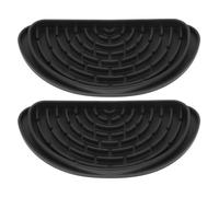 OATIPHO 2pcs Black Silicone Water Drip Catcher for Refrigerator Water Tray Semi-circle Fridge Drip Tray with Splash-proof Design Replacement Pan for Kitchen Appliances
