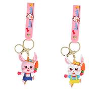 OATIPHO 2pcs Bunny Key Strap Handle Cute Keychains for Boys and Girls and Women Car Charms and Bag Pendants for Year Celebrations and Parties