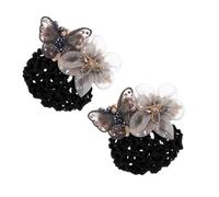 OATIPHO 2pcs Butterfly Mesh Hair Nets for Buns Professional Hair Accessories for Nurses and Flight Attendants for Ballet Dance Weddings and Parties