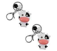 OATIPHO 2pcs Cartoon Cow Keychain Pendant Fashion Keyring with Bell Cute Design for Bags Backpacks Car Keys and Creative Decoration Unique and Stylish Accessories for Everyday Use