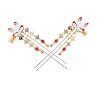 OATIPHO 2pcs Cartoon Mask Hair Clips Chinese Styled Tassel Side Clips Vintage Alloy Hair Accessories for Charming Decorative Headpieces for Festive Occasions Random Color