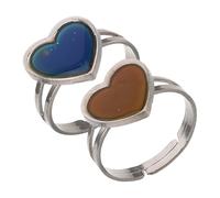 OATIPHO 2Pcs Color Changing Temperature for Women Creative Open Ring Reflecting Moods for Holidays and Special Occasions