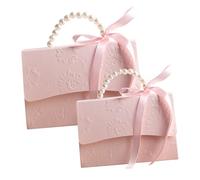 OATIPHO 2pcs Creative Flower Embossed Wrapping Box Set with Pearl Chain Elegant Boxes for Weddings Valentine Day and Special Occasions Lightweight and Decorative Packaging