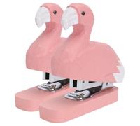 OATIPHO 2pcs Desk Executive Manual Staplers Tool Mini Portable Wooden Animal Shape Staplers Unique Artistic Style Office Essentials for Desk
