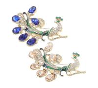 OATIPHO 2pcs Elegant Peacock Brooch Artistic Zinc Alloy Pins for Women Chinese Style Jewelry Stunning Lapel Pins for Weddings Parties and Fashion Accessories