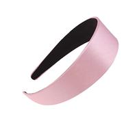 OATIPHO 2Pcs Elegant Satin Headband Wide Edge Hair Hoops Solid Pink Creative Headdress for Women for Christmas Birthdays and Costume Parties