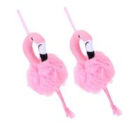 OATIPHO 2Pcs Flamingo Bathing Ball Soft Exfoliating Shower Scrubber for Body Skin Cleaning Thick Supple Mesh Pouf with Rich Generation Bath Skin Cleaning Tool for Women and Men
