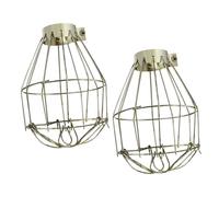 OATIPHO 2pcs Iron Lampshade Round Guard Quick Removal Feature, Industrial Style Hanging Lamp Shade Guard for Bars and Restaurants, Protect Light Bulbs Sl esign