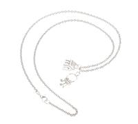 OATIPHO 2pcs Key and House Charm Necklace Zine-alloy Pendants for Homeowners Housewarming and Costume Accessories Elegant Sweater Chains for Every Occasion