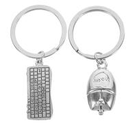 OATIPHO 2pcs Keyboard Mouse Keychain Charm Unique Computer Accessory for Tech Enthusiasts Novelty Keyring for Everyday Use for Programmers and Gamers
