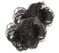 OATIPHO 2pcs Large Curly Hair Bun Clip Synthetic Hair Bun Extensions for Women Natural Black Messy Ponytail Updo Hairpieces