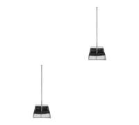 OATIPHO 2pcs Long Handled Stainless Steel Dustpan Large Capacity Heavy Duty Garbage Collector for Home Garage Multipurpose Cleaning Tool for Debris Pet Hair Paper Scraps