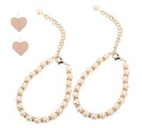 OATIPHO 2pcs Pearl Embellished Shoe Straps for Women Heels Slip Elegant High Heel Straps with Fashionable Chain Design Secure Fit Accessories to Prevent Shoes From Falling Off