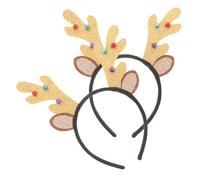 OATIPHO 2pcs Reindeer Antlers Headband Christmas Hair Accessories Festive Antler Hair Band for Adults and Holiday Costume Party Headpiece