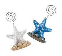 OATIPHO 2pcs Sea Star Note Holder Mediterranean Desk Accessories Home Decor Ornaments Office Desk Accessories Sea Themed Decorations