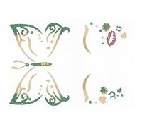 OATIPHO 2pcs St Patrick's Day Glitter Face, Temporary Body Stickers, Creative Shamrock Party Favor Decals for Celebration