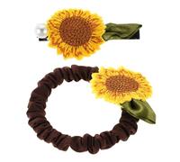 OATIPHO 2pcs Sunflower Hairpin Hair Tie Bobbles for Little Girls Hair Clips Boys and Girls Charming Pastoral Style Pearl Clips